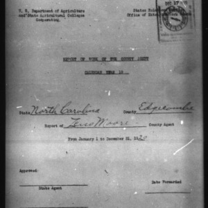Report of Work of the County Agents, Edgecombe County, NC