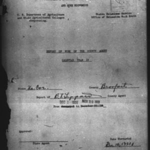 Report of Work of the County Agent, Beaufort County, NC