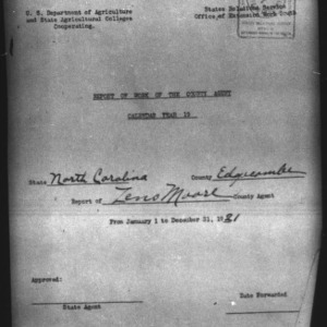 Report of the Country Agent, Edgecombe County, NC