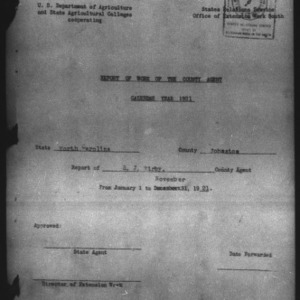 Report of the Country Agent, Johnston County, NC