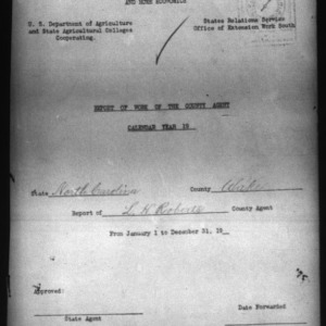 Report of the Country Agent, Wake County, NC
