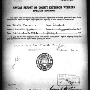 Annual Report of County Home Demonstration Workers Special Edition, Iredell County, NC