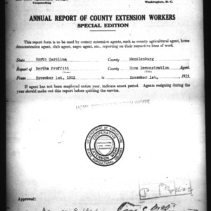 Annual Report of County Home Demonstration Workers Special Edition, Mecklenburg County, NC
