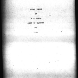 Annual Report of Agent in Dairying for 1924