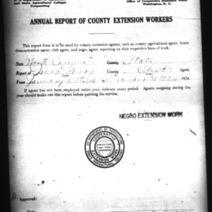 Annual Report of State Club Workers, African American, North Carolina