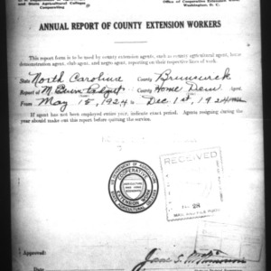 Annual Report of County Extension Workers, Brunswick County, NC