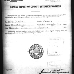 Annual Report of County Extension Workers, Chowan County, NC