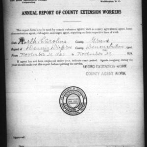 Annual Report of County Demonstration Workers, African American, Greene County, NC