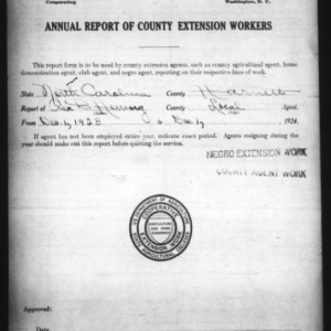 Annual Report of County Extension Workers, African American, Harnett County, NC