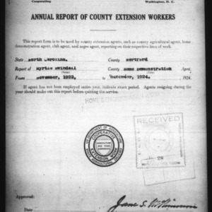 Annual Report of County Home Demonstration Workers, Hertford County, NC