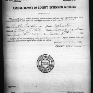 Annual Report of County Extension Workers, Johnston County, NC