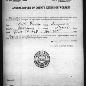 Annual Report of County Extension Workers, African American, Sampson County, NC
