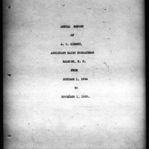 Annual Reports of Dairy Specialists