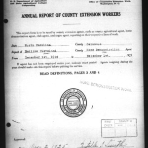 Annual Report of County Extension Workers, Columbus County, NC