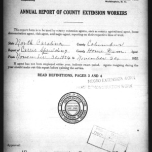 Annual Report of County Extension Workers, Columbus County, NC