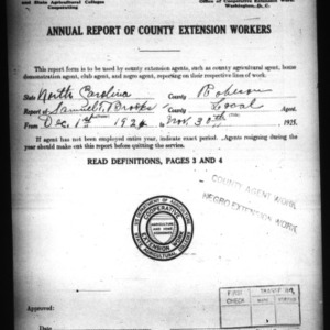 Annual Report of County Extension Workers, African American, Robeson County, NC