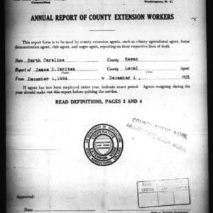 Annual Report of County Extension Workers, African American, Rowan County, NC