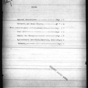 County Agent Work Report, Avery County, NC