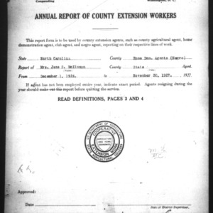 Home Demonstration Agents (African American) Report