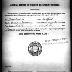 Annual Report of County Extension Workers, Guilford County, NC