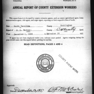 Annual Report of County Extension Workers, Rockingham County, NC