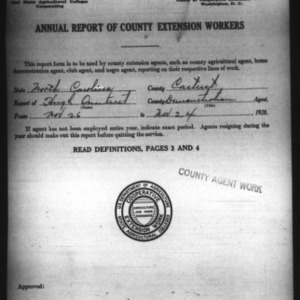 Annual Report of County Demonstration Workers, Carteret County, NC