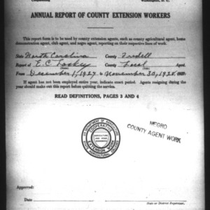 Annual Report of County Extension Workers, African American, Iredell County, NC