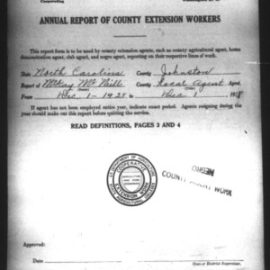 Annual Report of County Extension Workers, African American, Johnston County, NC