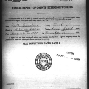 Annual Report of County Extension Workers, African American, Martin County, NC