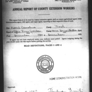 Annual Report of County Home Demonstration Workers, Nash County, NC