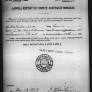 Annual Report of County Demonstration Workers, Lenoir County, NC