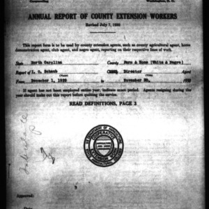 Annual Report of County Farm and Home Demonstration Workers, White and African American, Report of Director