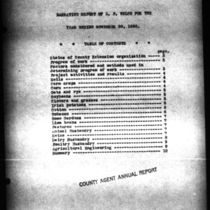 County Extension Agent Annual Narrative Report, Beaufort County, NC, 1930