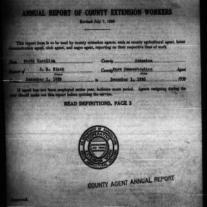 Annual Report of County Farm Demonstration Workers, Johnston County, NC