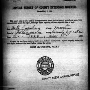 Annual Report of County Extension Workers, Martin County, NC