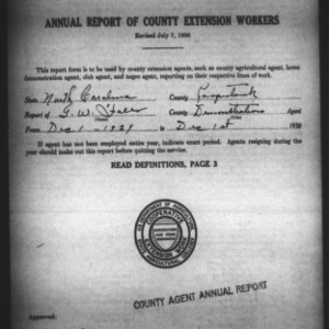 Annual Report of County Demonstration Workers, Pasquotank County, NC