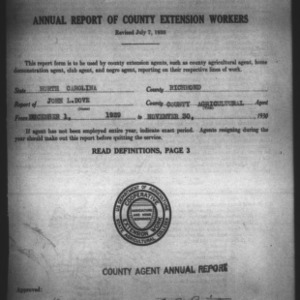 Annual Report of County Agricultural Extension Workers, Richmond County, NC