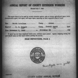 Annual Report of County Extension Workers, Rowan County, NC