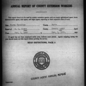 Annual Report of County Extension Workers, Burke County, NC