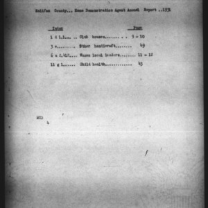 North Carolina Agricultural Extension Service Report of Home Demonstration Work, Halifax County, NC