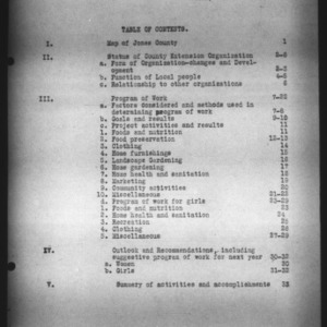 North Carolina Agricultural Extension Service Report of Home Demonstration Work, Jones County, NC