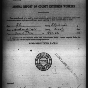 Annual Report of County Extension Workers, Edgecombe County, NC