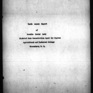 Tenth Annual Report of District Home Demonstration Agent for African Americans, 1934