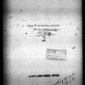 County Extension Agent Annual Narrative Report, Johnston County, NC, 1934