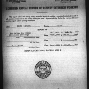 Annual Report of County Extension Workers, Craven County, NC