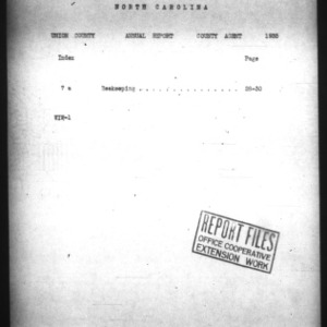 County Extension Agent Annual Narrative Report, Union County, NC, 1935
