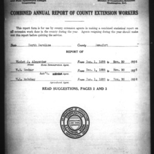 Annual Report of County Extension Workers, Beaufort County, NC