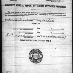 Annual Report of County Extension Workers, Iredell County, NC