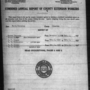 Annual Report of County Extension Workers, Johnston County, NC