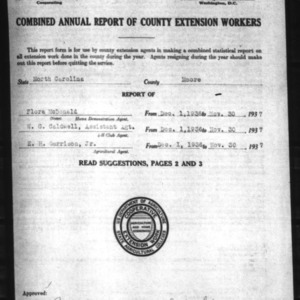 Annual Report of County Extension Workers, Moore County, NC